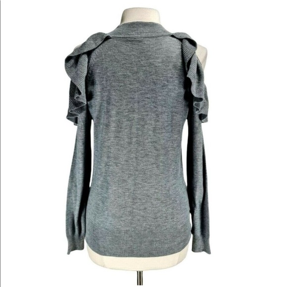 Grey Open Shoulder Sweater - Picture 3 of 5